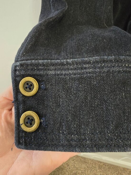 Coldwater Creek Double-Breasted Denim Jacket Womens M  Dark Wash - Picture 4 of 10